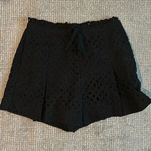 J.Crew Black Eyelet High Rise Shorts